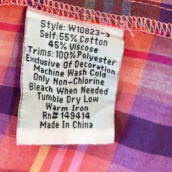 PRICE SLASHED! Johnny Was Piper Square Neck Floral Embroidered Plaid Tank Blouse - Picture 6 of 6